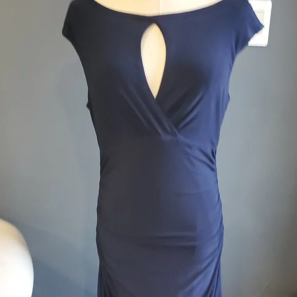 Lauren Ralph Lauren Elegant Navy Midi  Dress - Picture 4 of 12